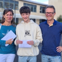 Connor, pictured with proud parents, an impressive handful of grades 8s and 9s