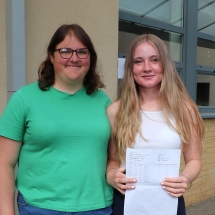Celebrating excellent results with tutor and Chemistry teacher Miss Williams