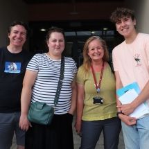 Mrs Datsons last ever results day after over 30 years of teaching at Richard Lander. Here with Noah and parents; all of whom she has taught